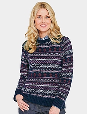 Ladies Knitted Jumper Blue